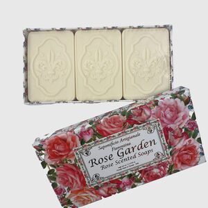 Saponificio Artigianale Fiorentino Rose Garden Soap 3 bar 4.40 oz Each (13.20oz.